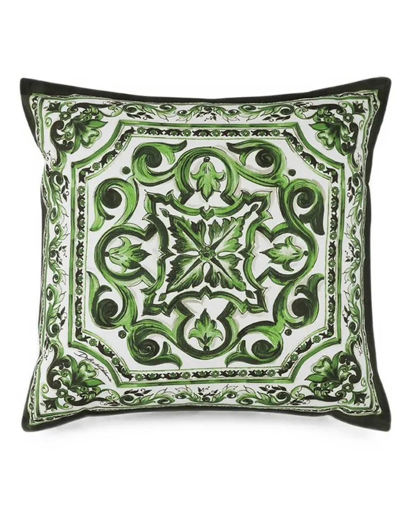 Dolce & Gabbana Casa Maiolica pattern cushion - Grün Grün