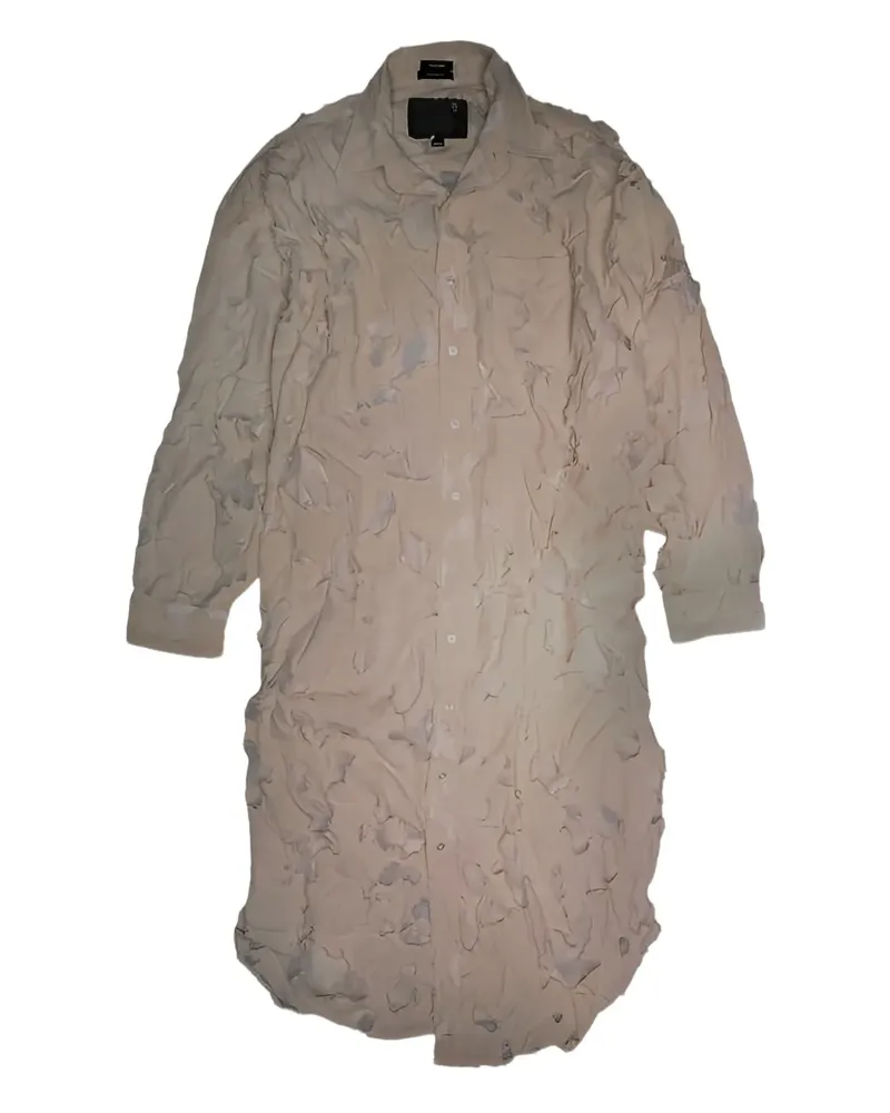 R13 distressed-effect midi shirt dress - Nude Nude