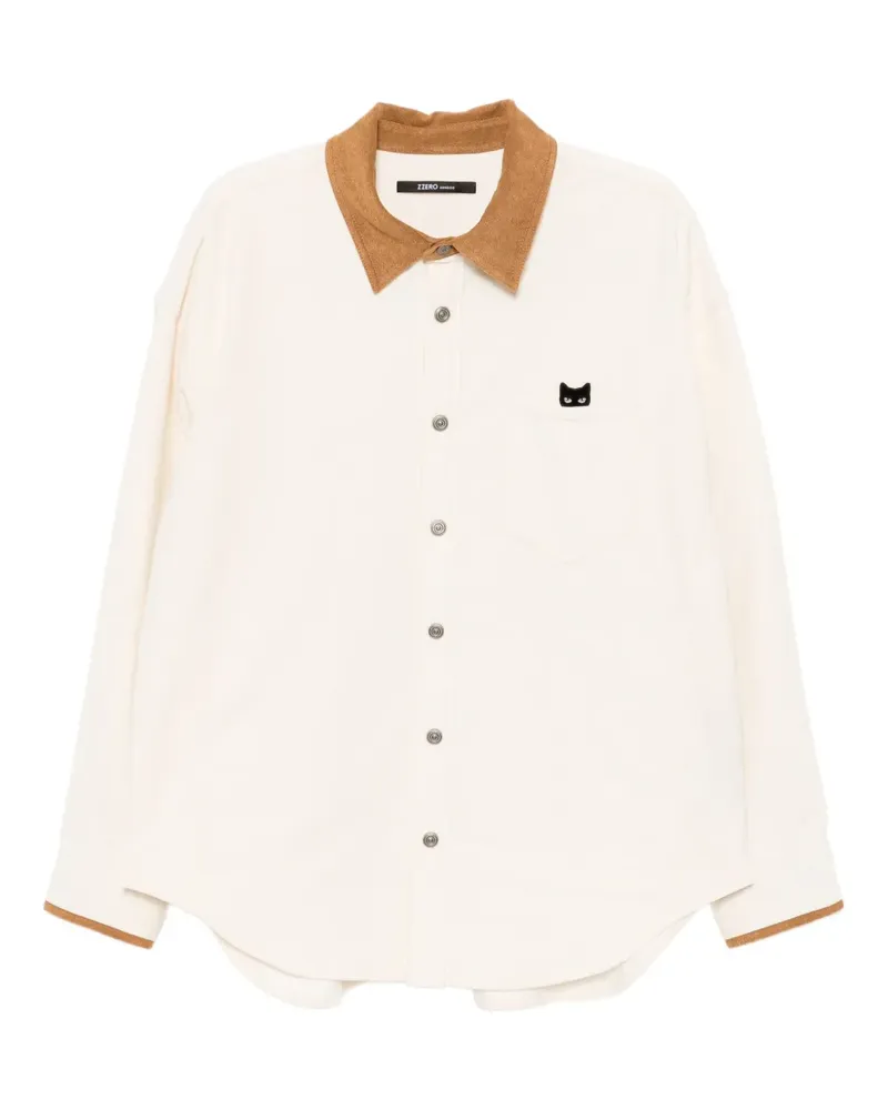 SONGZIO Bestickte Hemdjacke aus Cord - Nude Nude