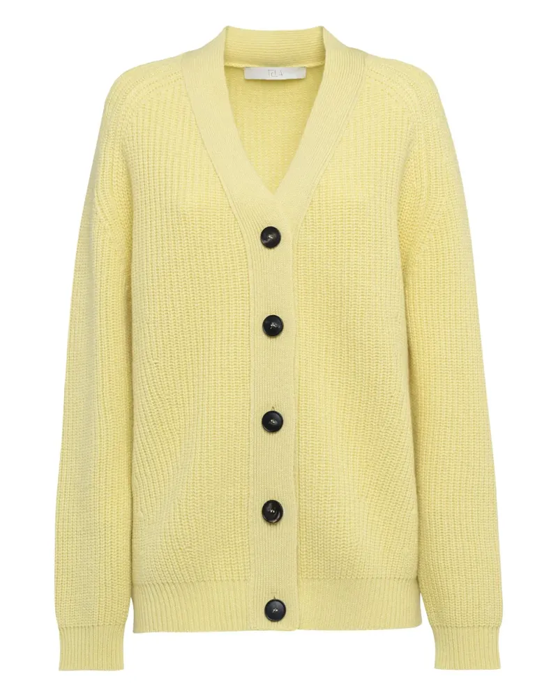 TELA ribbed V-neck cardigan - E150 YELLOW E150