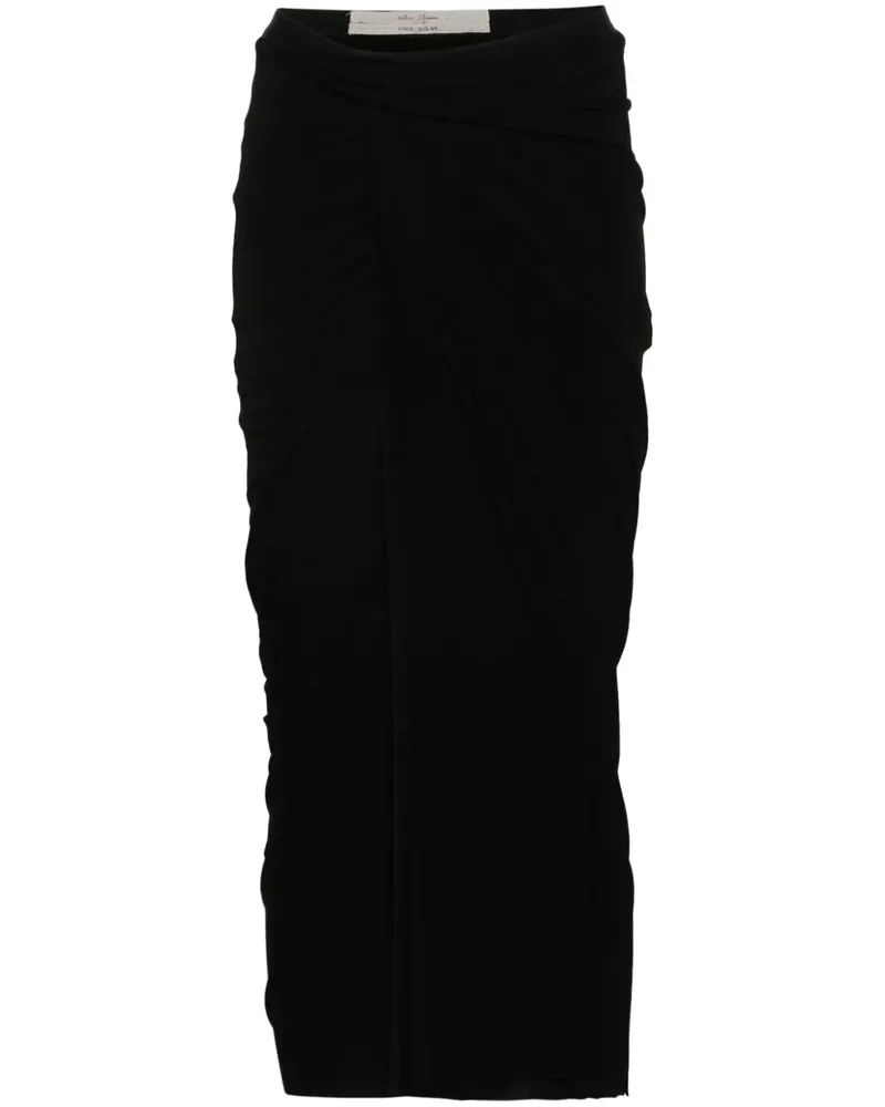 Rick Owens Gewickelter Midirock - Schwarz Schwarz
