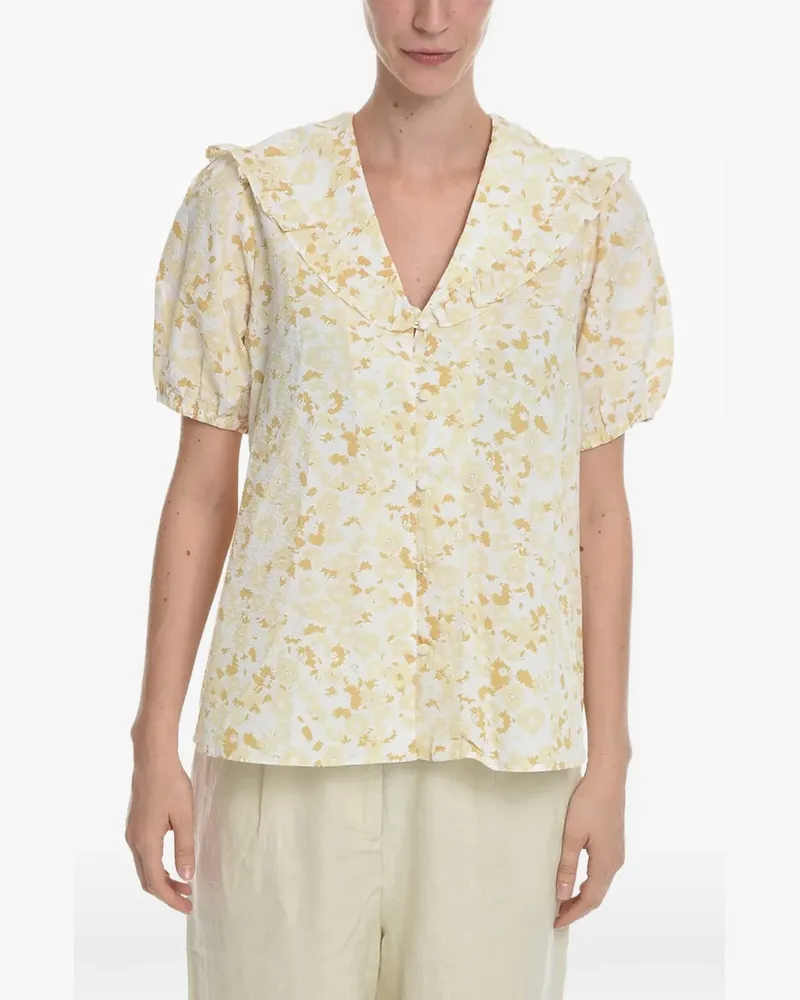Samsøe & Samsøe ruffled floral-print blouse - Weiß Weiß