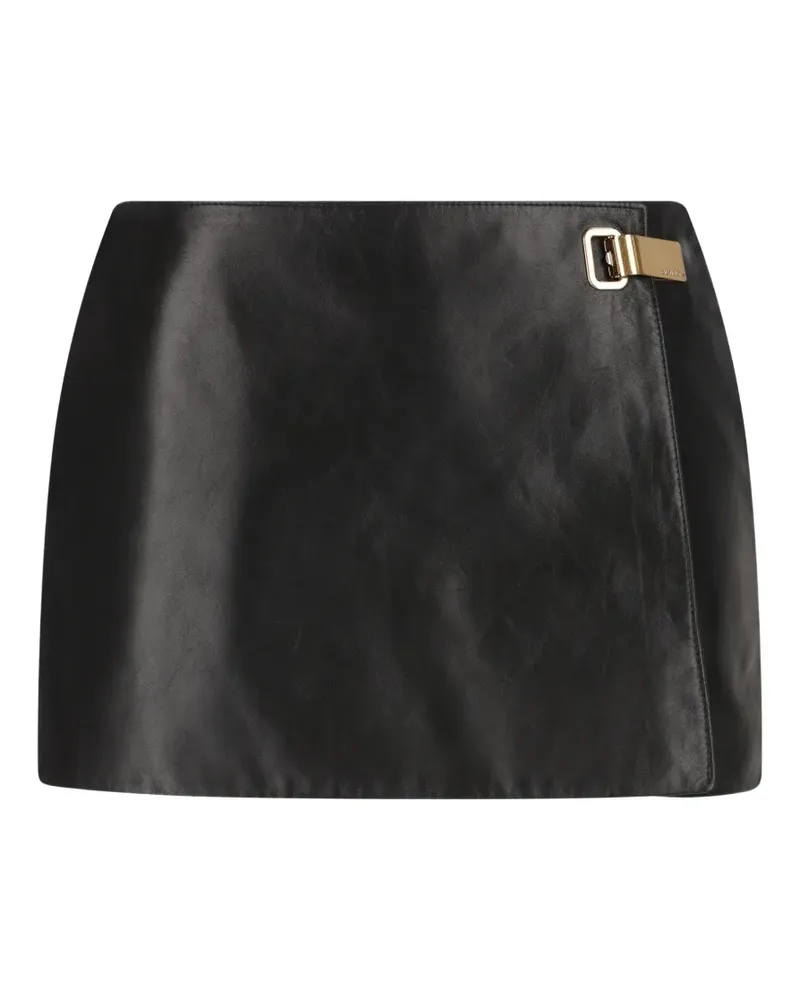 Balenciaga hook-fastening leather skirt - Schwarz Schwarz