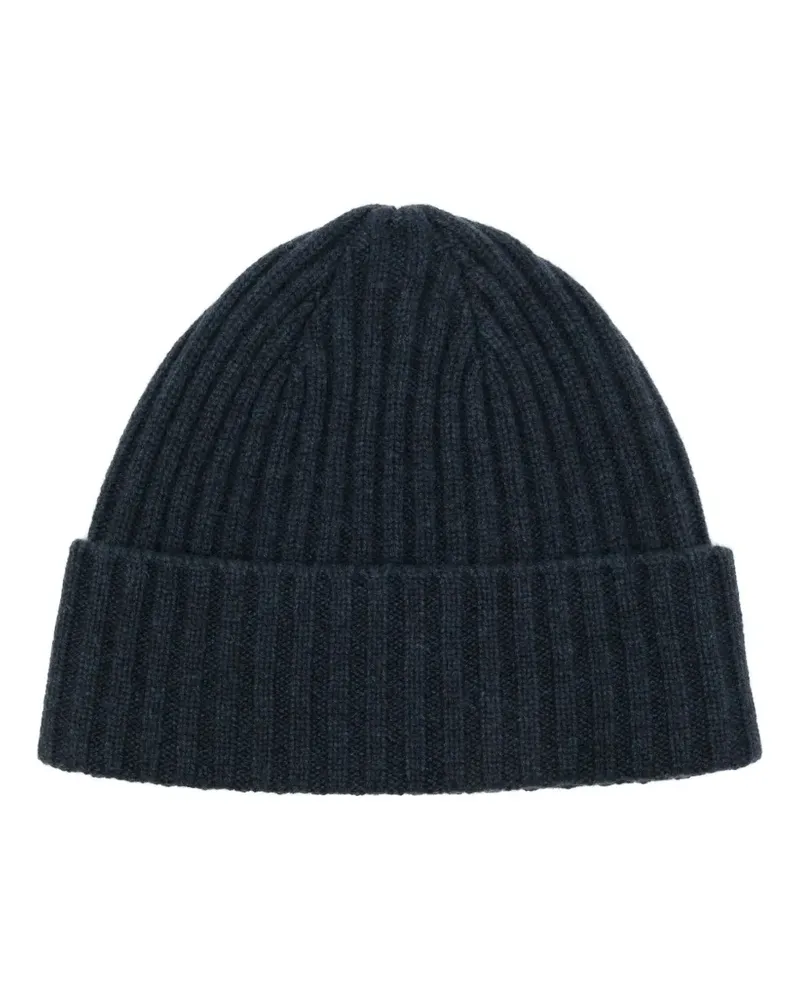 N.Peal Gerippte Beanie aus Kaschmir - Blau Blau