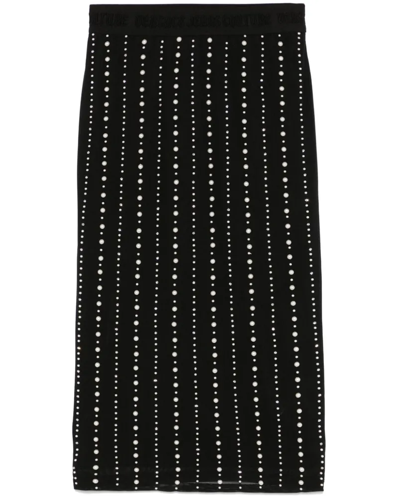 Versace Jeans Midirock mit Perlenverzierung - Schwarz Schwarz