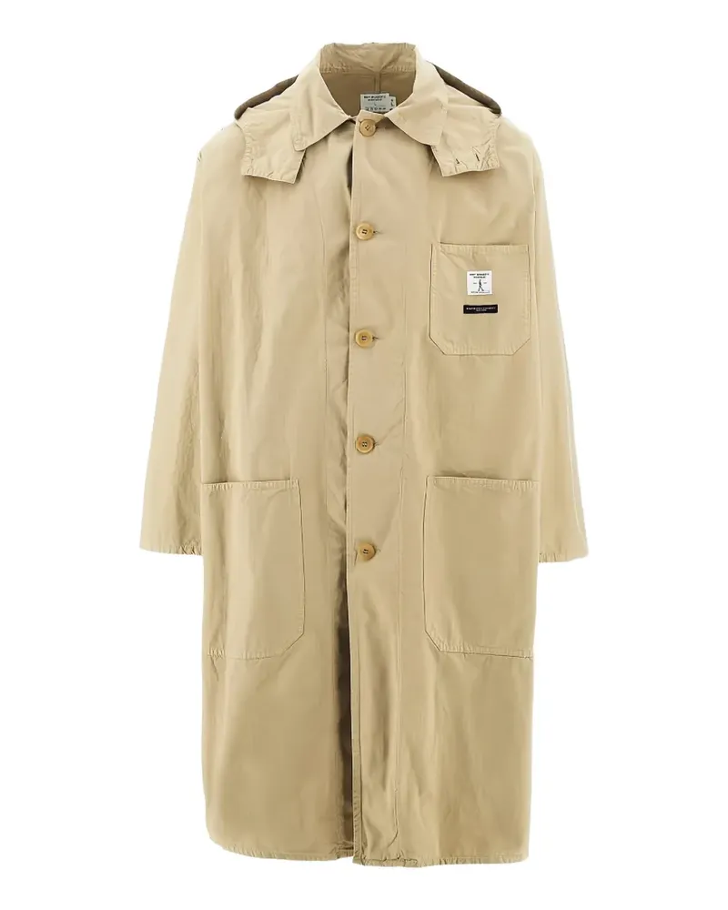 Roy Roger's x Engineered Garments button hooded parka coat - Nude Nude