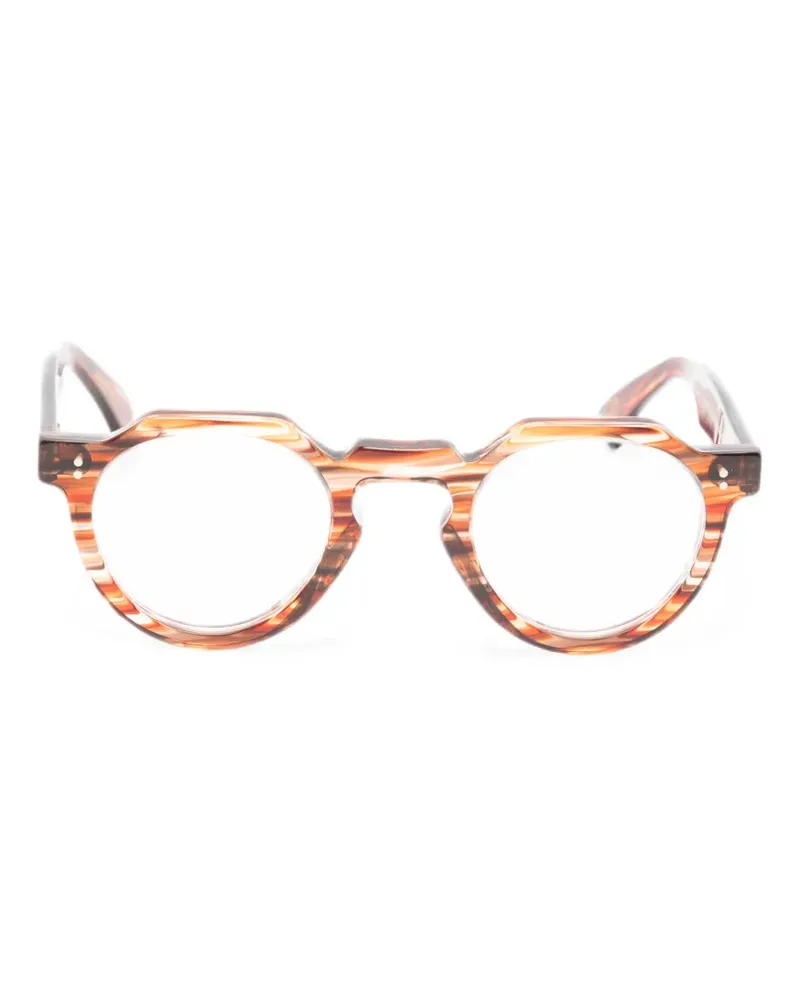 Lesca Crown XL Brille mit geometrischem Gestell - Braun Braun