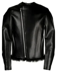 Comme des Garçons Bikerjacke mit Faux-Fur-Futter Schwarz