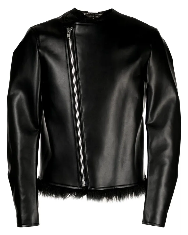 Comme des Garçons Bikerjacke mit Faux-Fur-Futter - Schwarz Schwarz