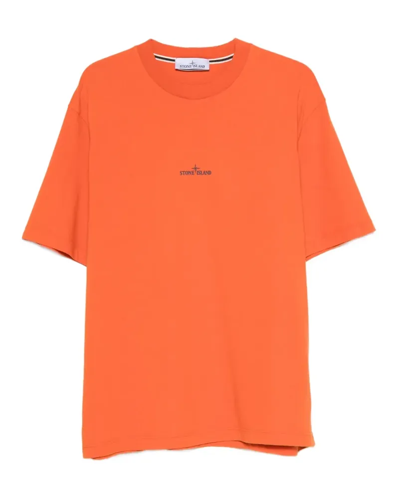 Stone Island T-Shirt mit Logo-Print - Orange Orange