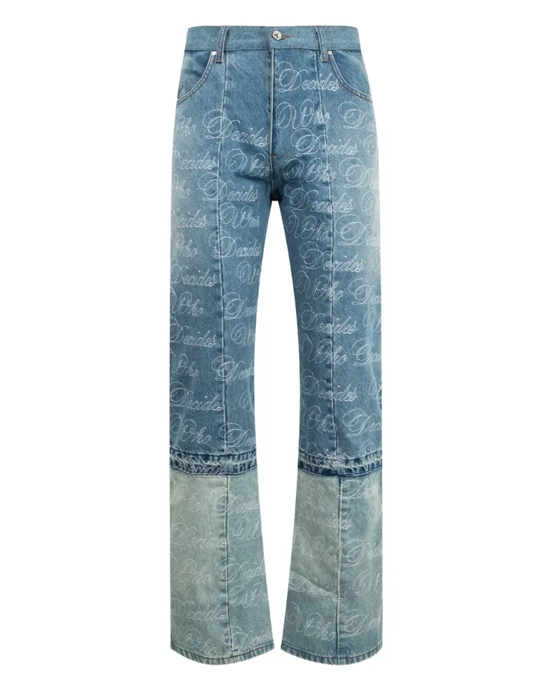WHO DECIDES WAR Jeans mit Logo-Stickerei - Blau Blau