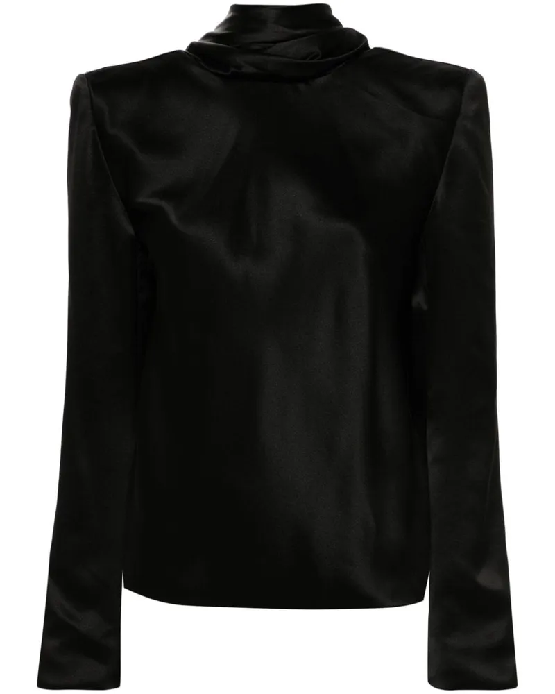 Saint Laurent Drapierte Bluse - Schwarz Schwarz
