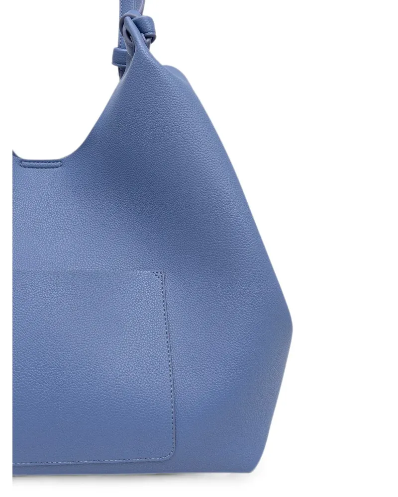 DKNY Paula knotted pebble-texture tote bag - Blau Blau