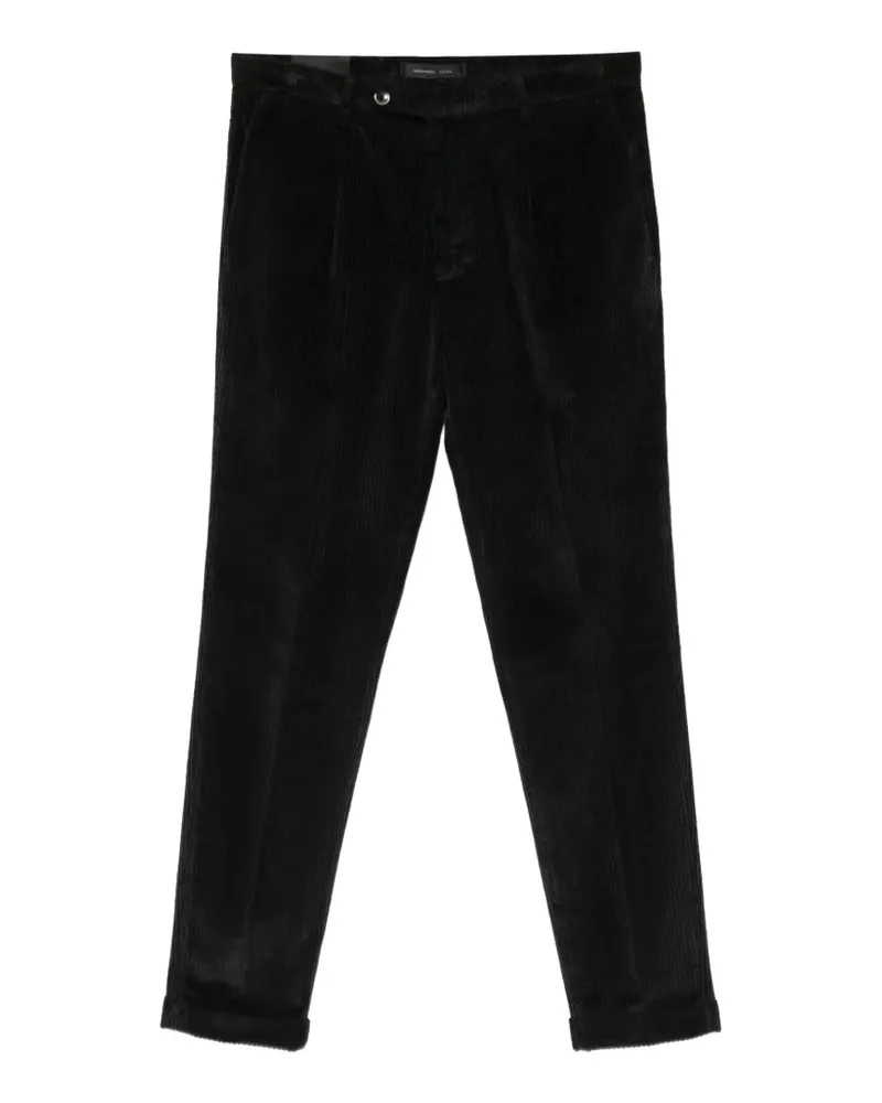 MICHAEL COAL Cordhose mit Bundfalten - Schwarz Schwarz