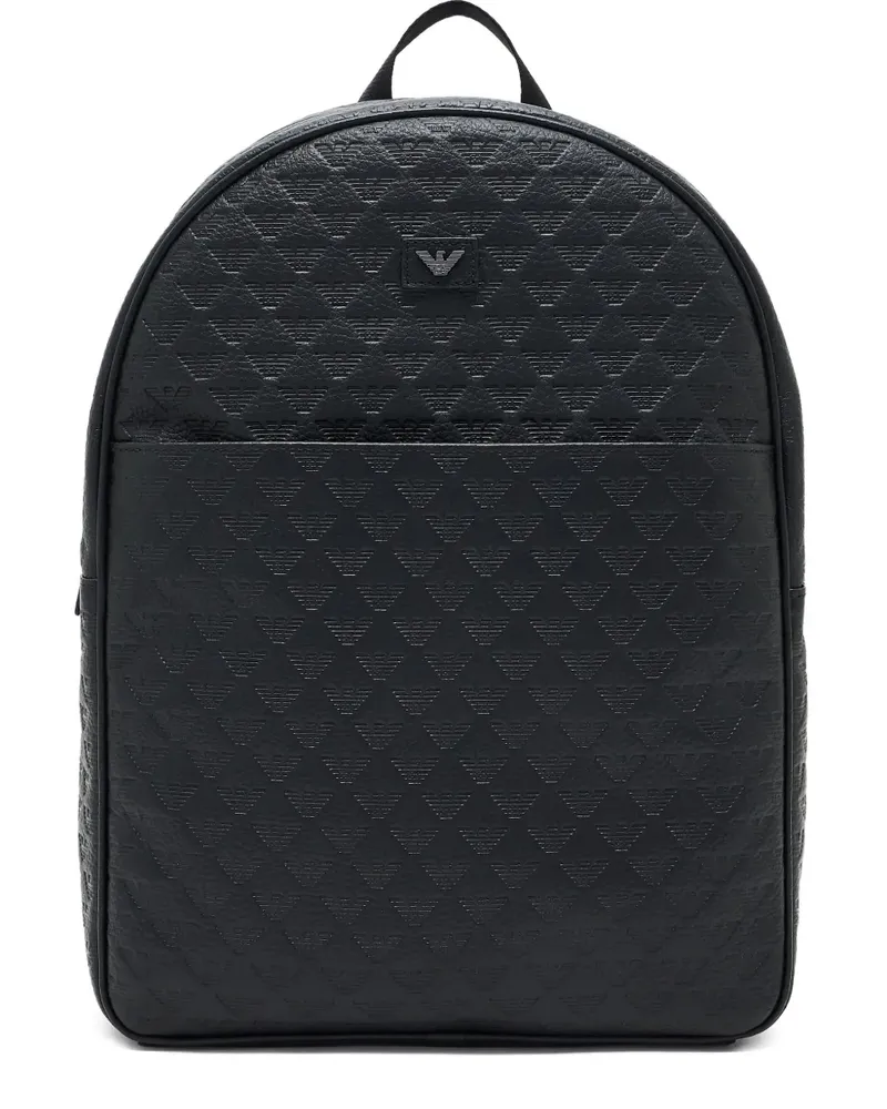 Emporio Armani Rucksack mit geprägtem Adler-Logo - Schwarz Schwarz