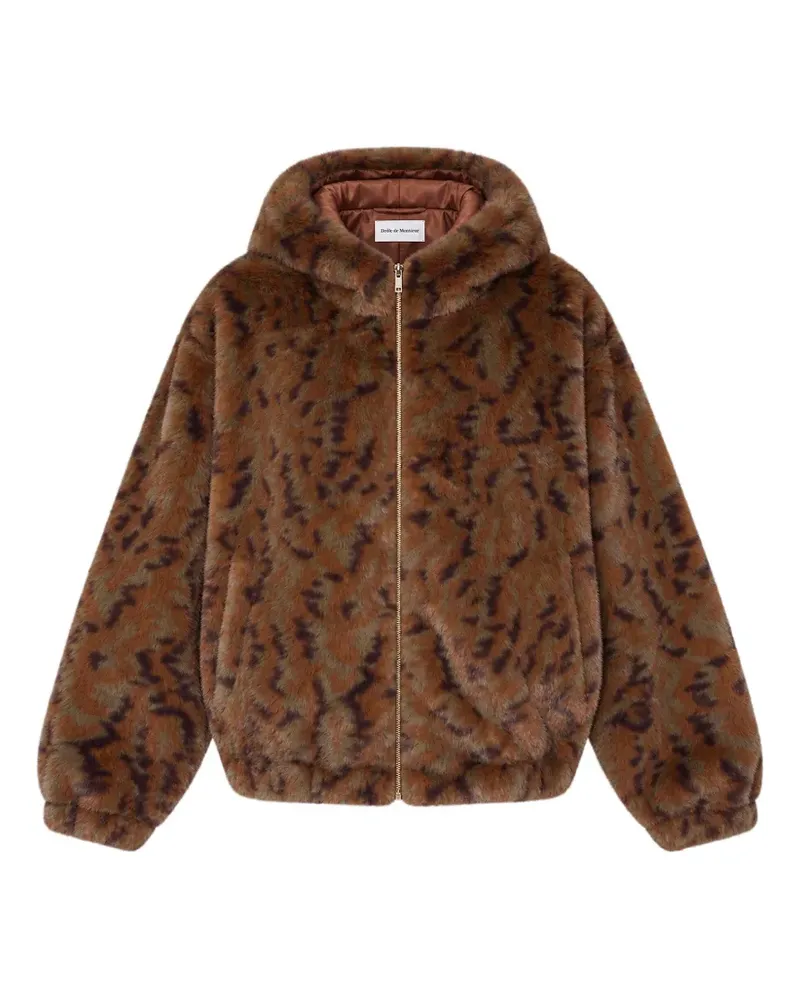 Drôle de Monsieur faux fur hodded jacket - Braun Braun