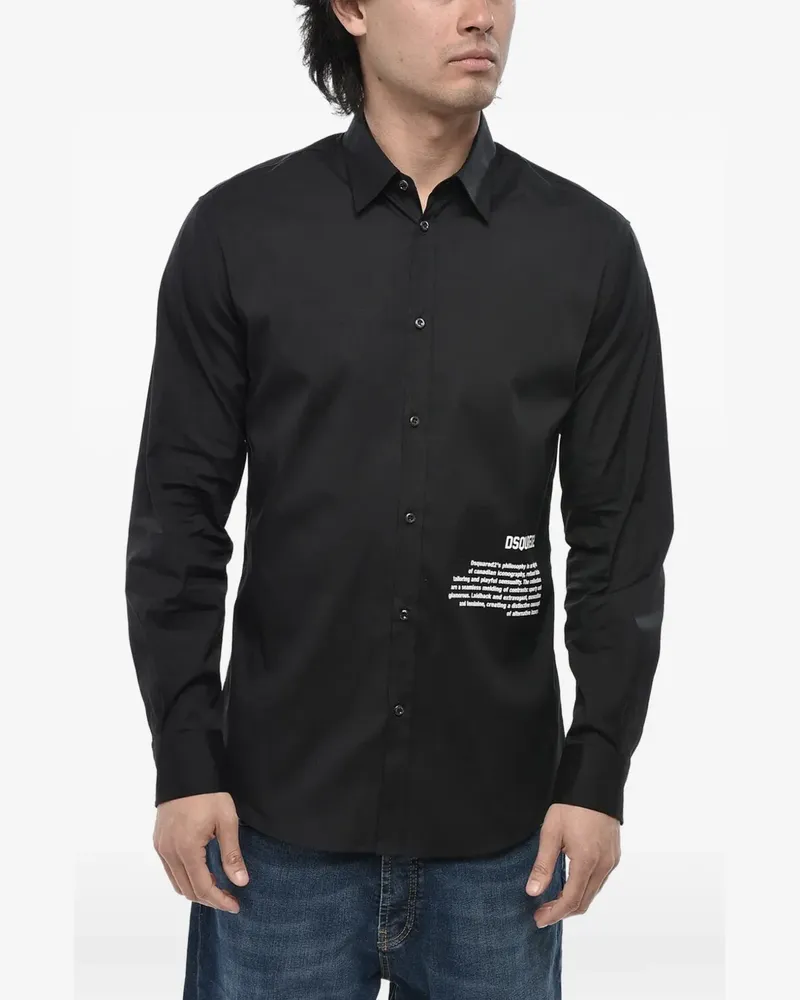 Dsquared2 Hemd mit Logo-Print - Schwarz Schwarz