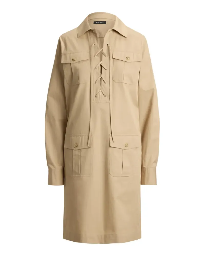 Ralph Lauren Mini-Hemdkleid mit Schnürung - Nude Nude