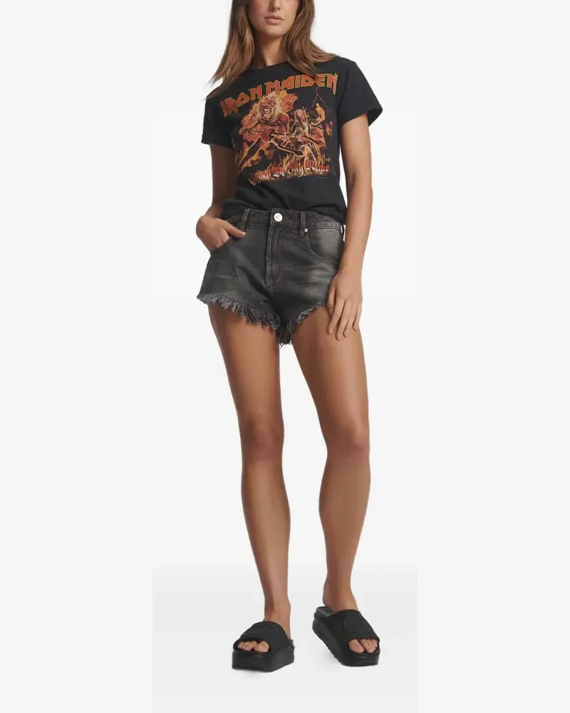 One Teaspoon Ausgefranste Renegades Jeans-Shorts - Grau Grau