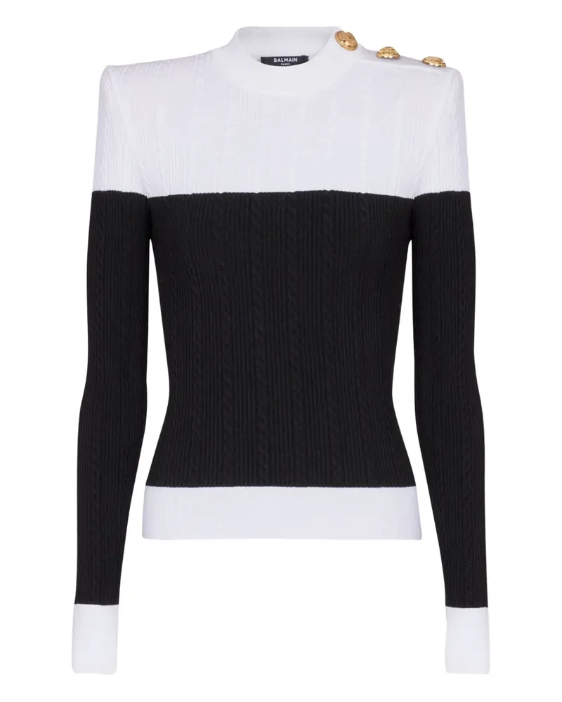 Balmain Zweifarbiger Pullover - Schwarz Schwarz