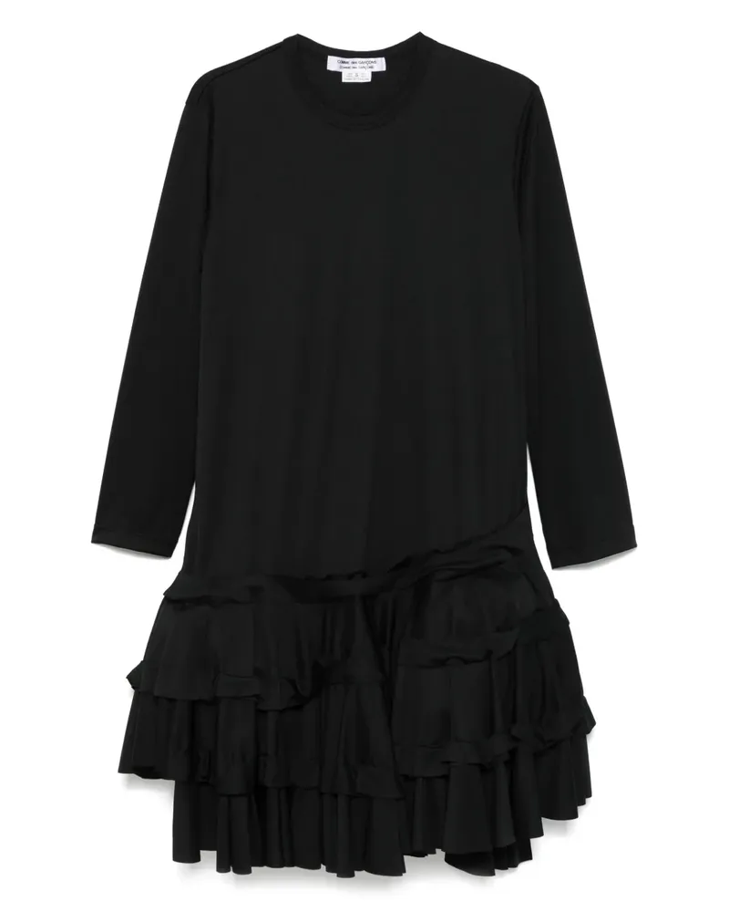 Comme des Garçons Gerüschtes Midikleid - Schwarz Schwarz
