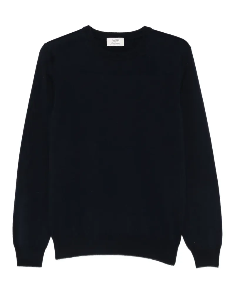 BARBA Kaschmirpullover mit rundem Ausschnitt - Blau Blau