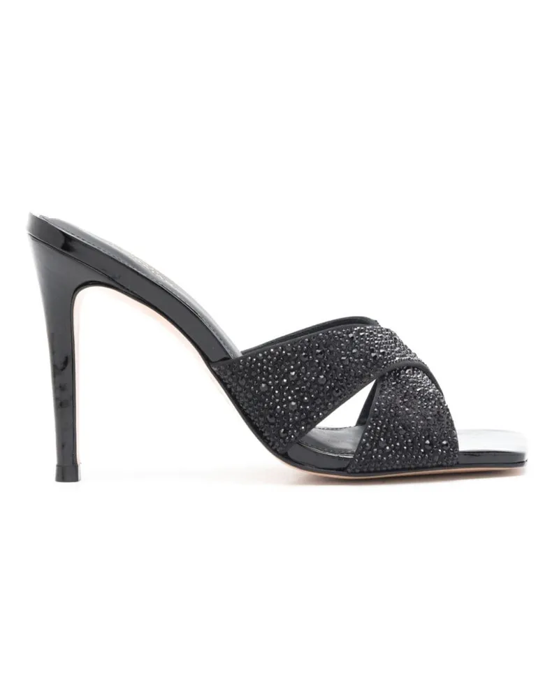 Sarah Chofakian Mules mit Strass - Schwarz Schwarz