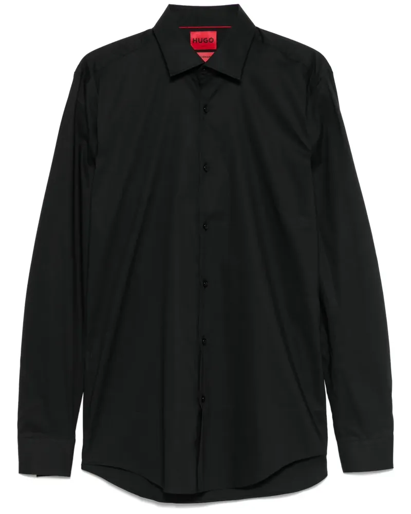 HUGO BOSS Hemd aus Popeline - Schwarz Schwarz