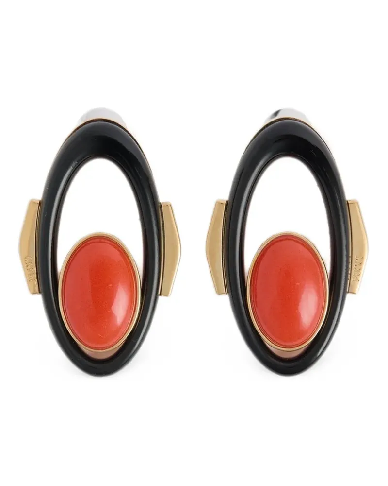 Emilio Pucci cabochon-embellished oval-frame earrings - Gold Gold