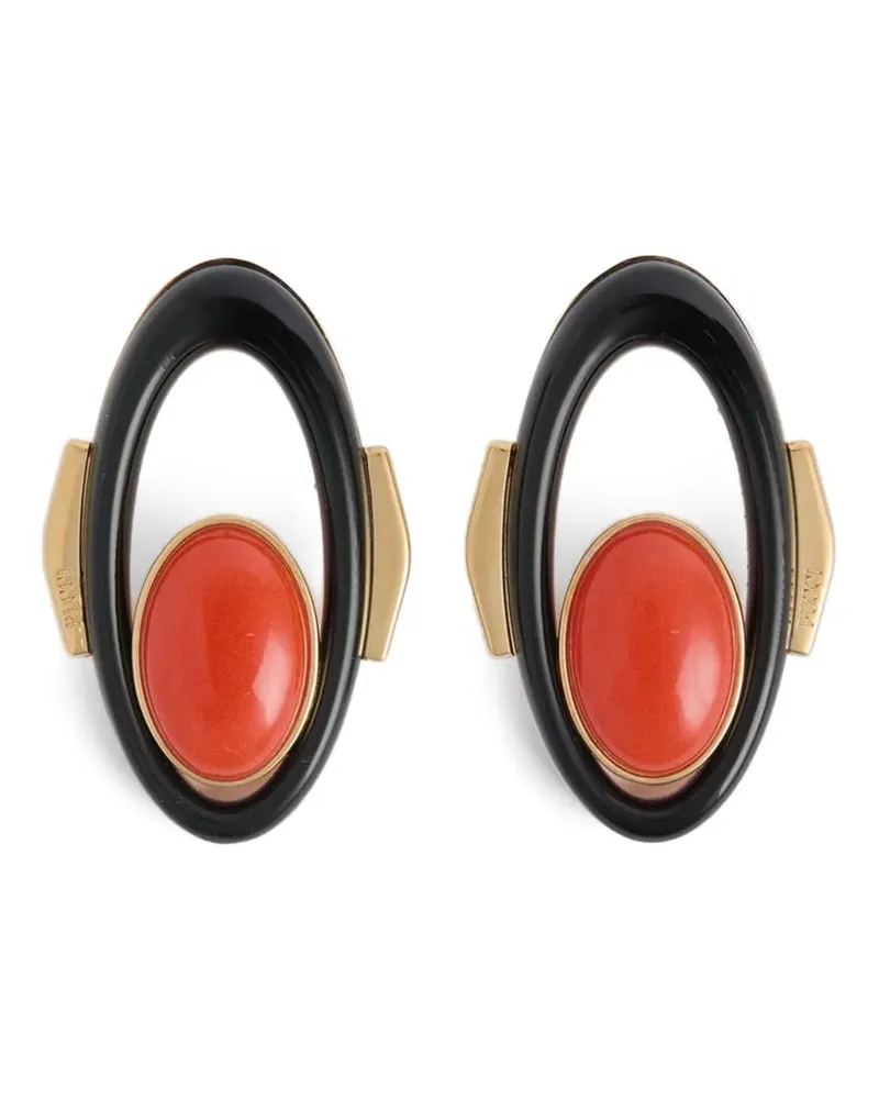 Emilio Pucci Ovale Ohrringe mit Cabochon-Detail - Gold Gold