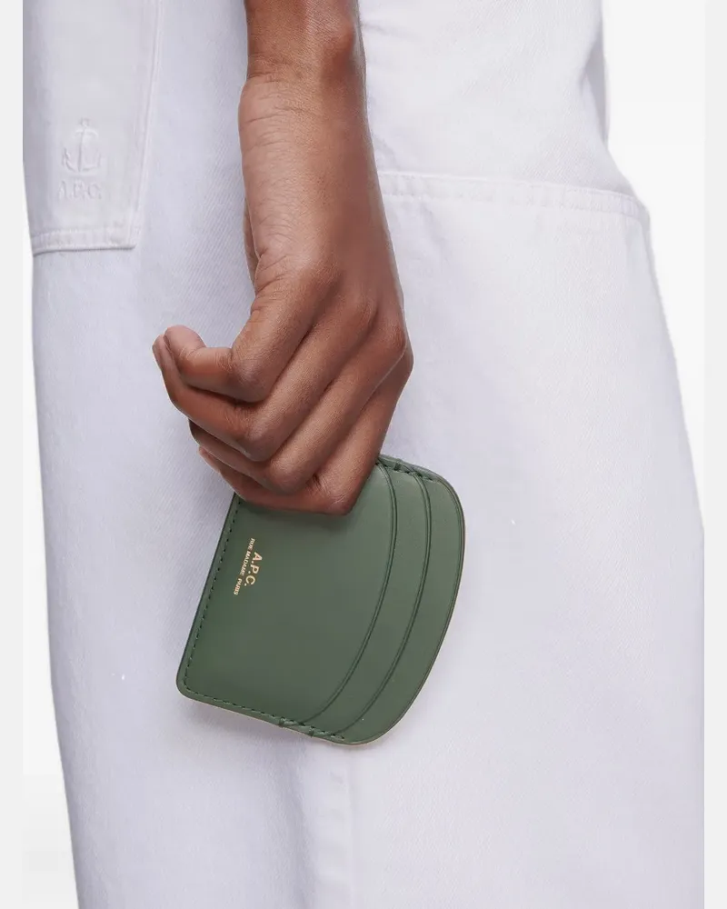 A.P.C. Curved Leather Wallet - Grün Grün