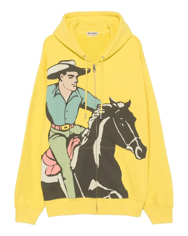 J.W.Anderson Kapuzenjacke mit Cowboy-Print - Gelb Gelb