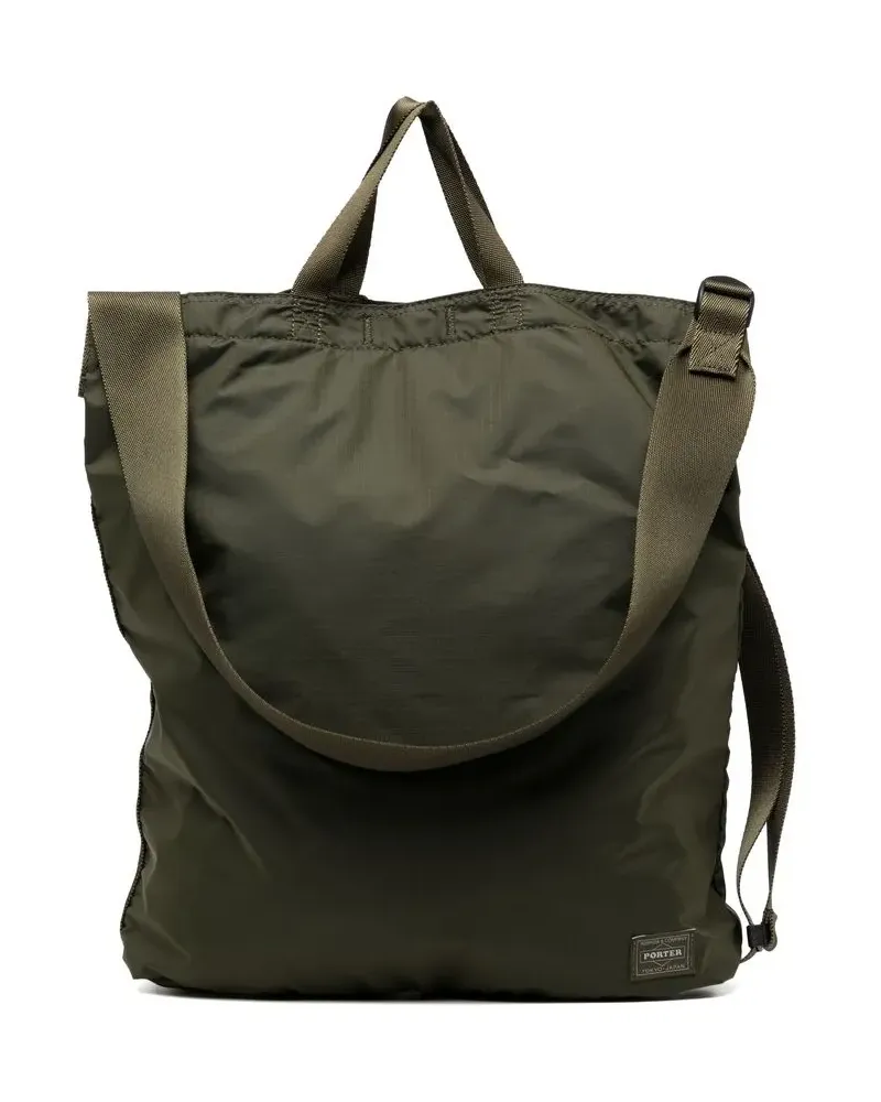 PORTER-YOSHIDA & CO Schultertasche mit Logo-Patch - Grün Grün