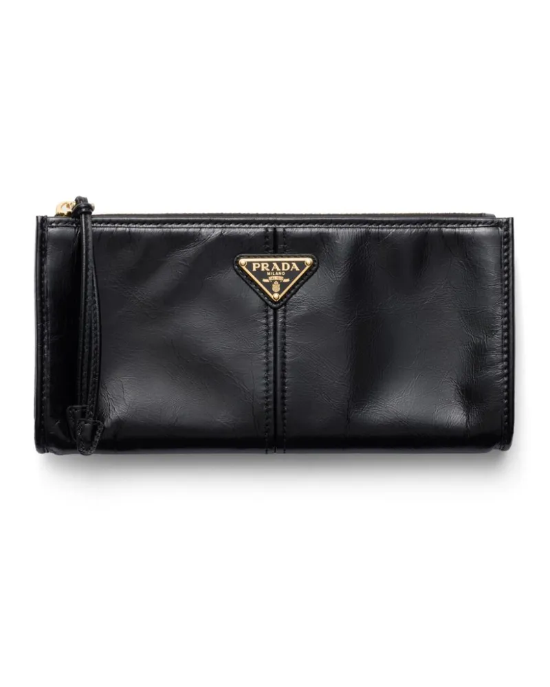 Prada Clutch aus Leder - Schwarz Schwarz