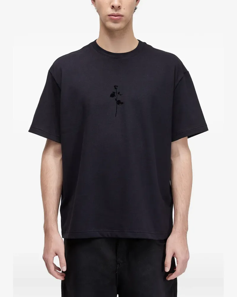 Osklen T-Shirt mit Rosen-Print - Schwarz Schwarz