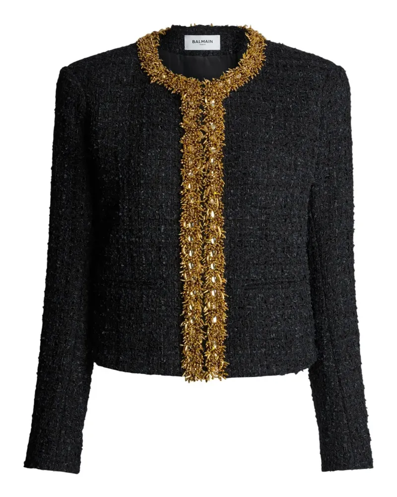 Balmain Tweed-Jacke mit Stickerei - Schwarz Schwarz