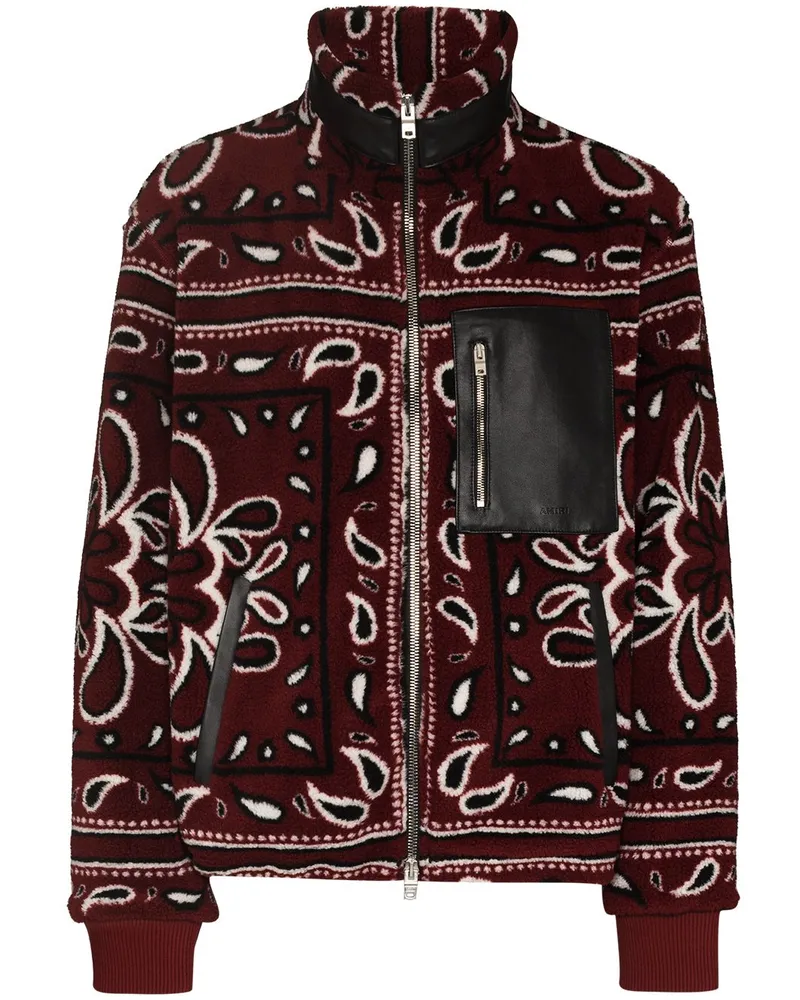 Amiri Fleecejacke mit Bandana-Print - Rot Rot