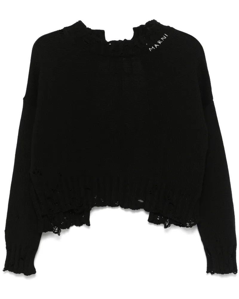 Marni Pullover mit Distressed-Effekt - Schwarz Schwarz