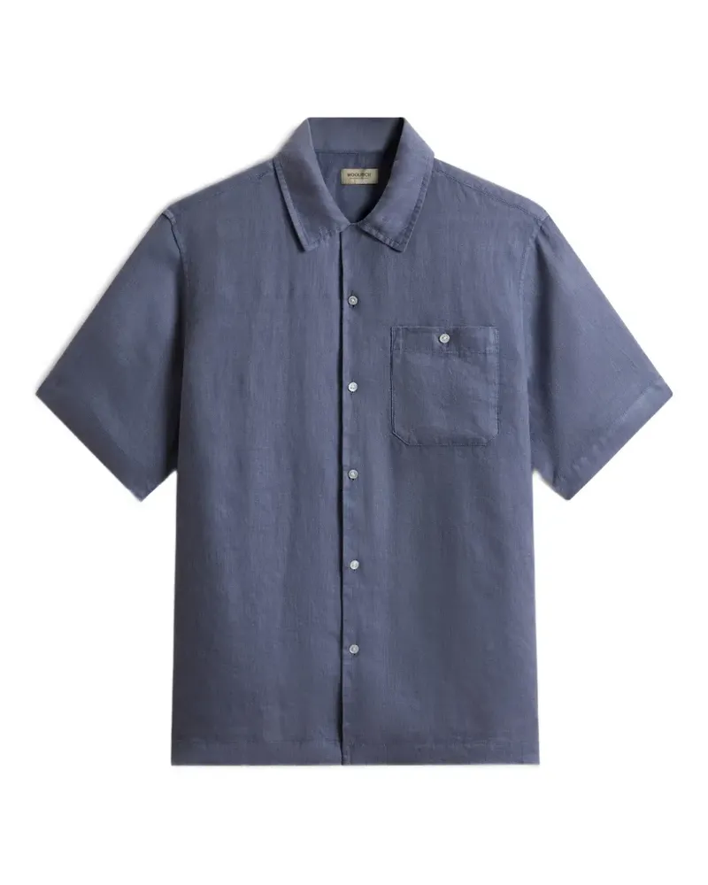 Woolrich garment-dyed short-sleeved shirt - Blau Blau