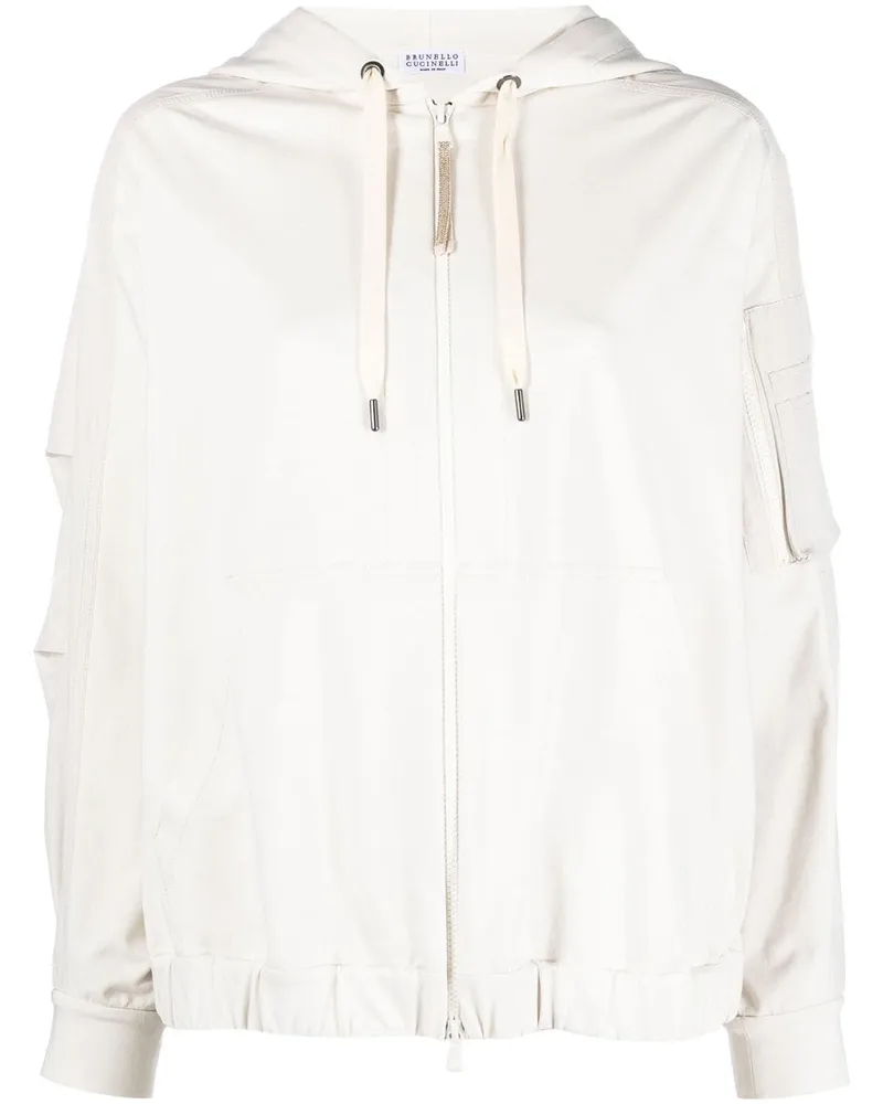 Brunello Cucinelli Kapuzenjacke mit Kordelzug - Nude Nude