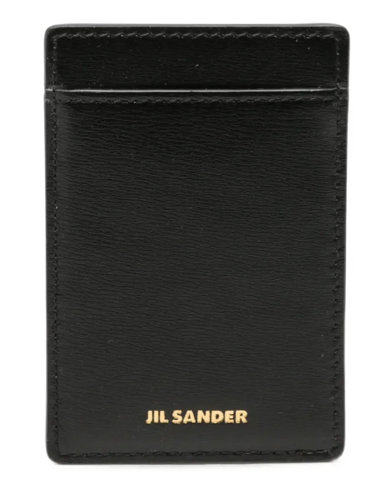 Jil Sander magnetic leather card holder - Schwarz Schwarz