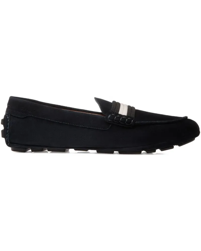 Bally Loafer aus Wildleder mit Schleifendetail - Blau Blau