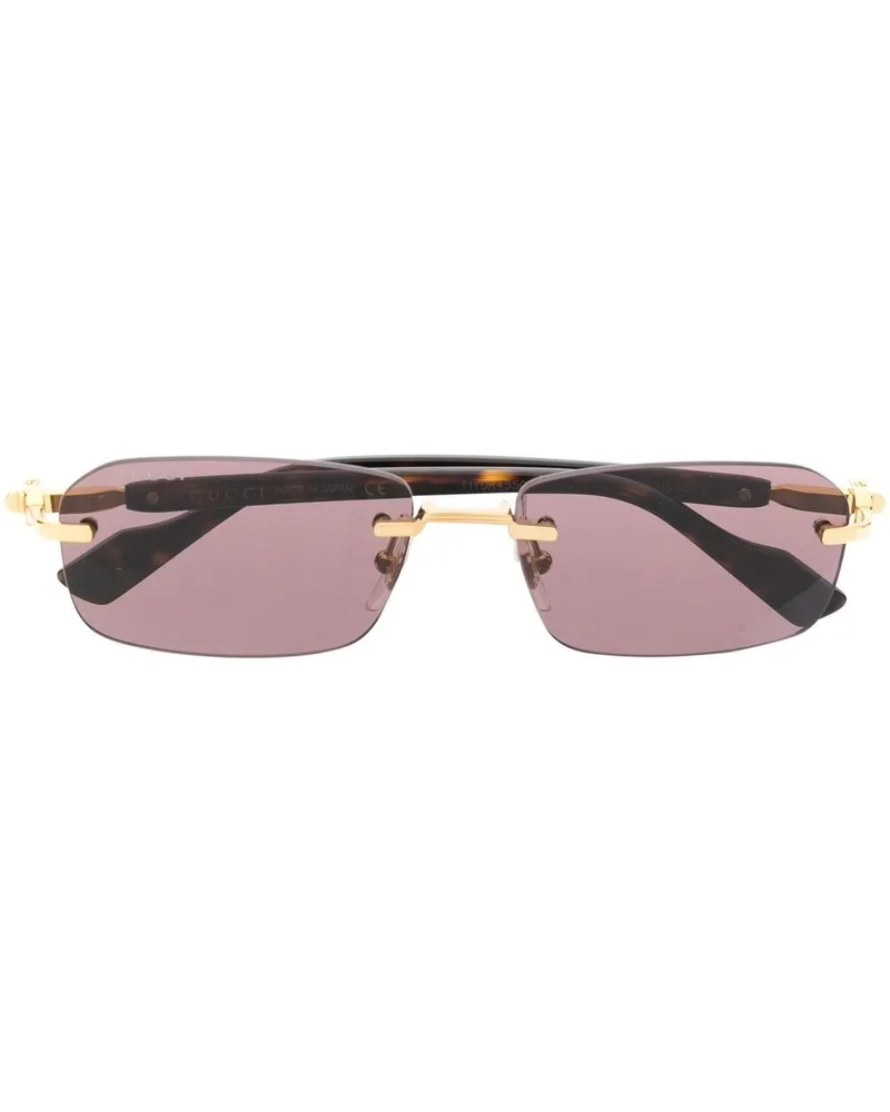 Gucci Rahmenlose Sonnenbrille - Braun Braun