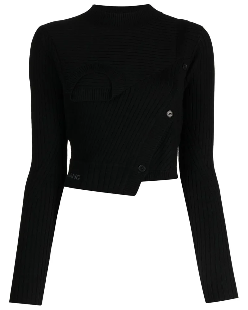 Feng Chen Wang Asymmetrischer Pullover Schwarz