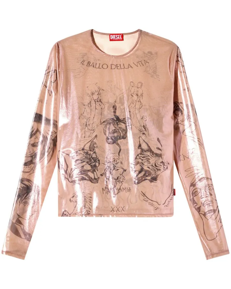 Diesel x Damiano David T-Claude-DD Oberteil - Rosa Rosa
