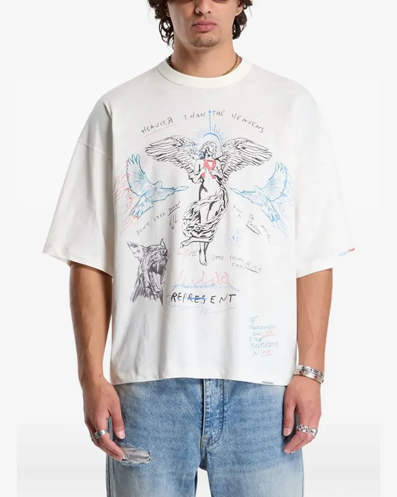 REPRESENT Heavier Than The Heavens graphic-print T-shirt - Nude Nude