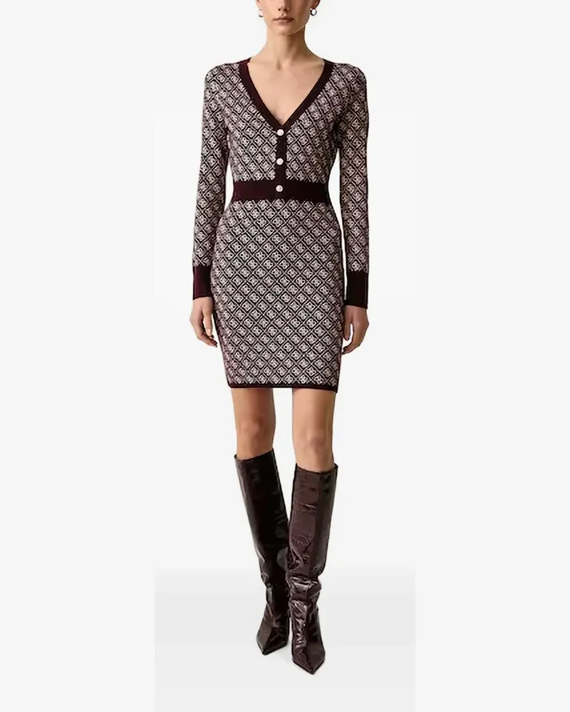 Guess Aubrey monogram-pattern mini dress - Rot Rot