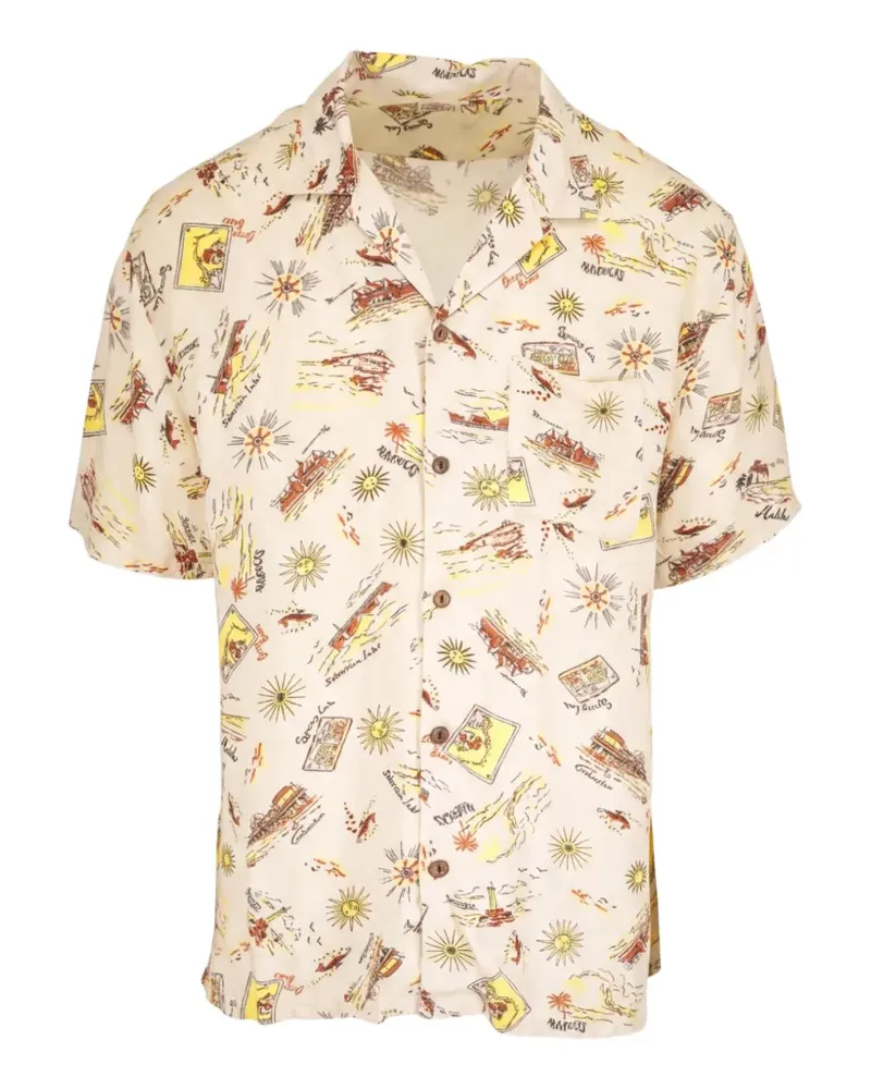 Faherty Kona Camp Hemd mit grafischem Print - Nude Nude