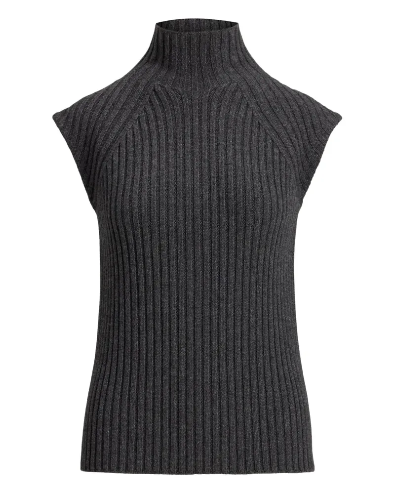 Ralph Lauren Geripptes Top mit Stehkragen - Grau Grau