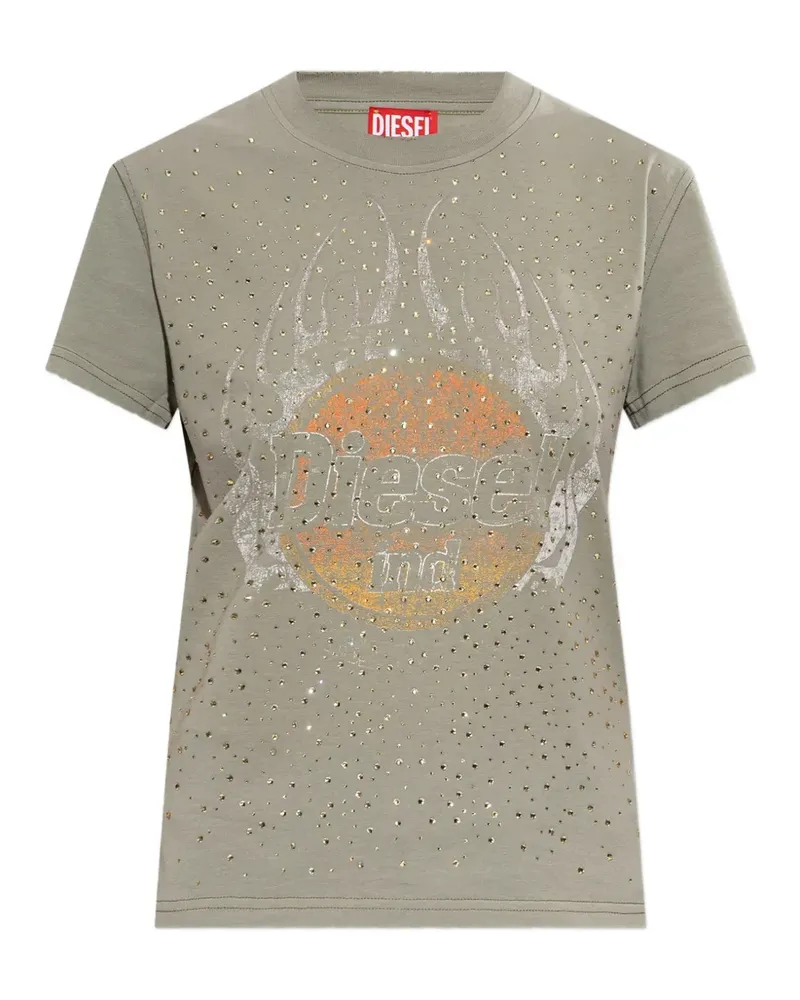 Diesel T-Maggy-Cry T-Shirt mit grafischem Print - Grün Grün